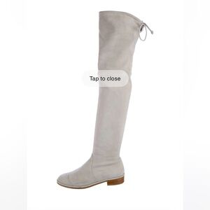 Stuart Weitzman Over the Knee Boots in Light Gray